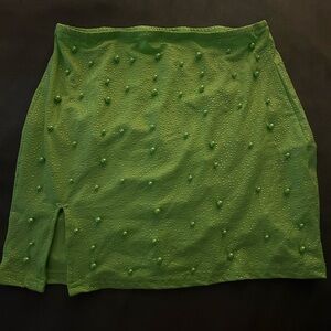 neon brat Green pearl sparkly mini Skirt